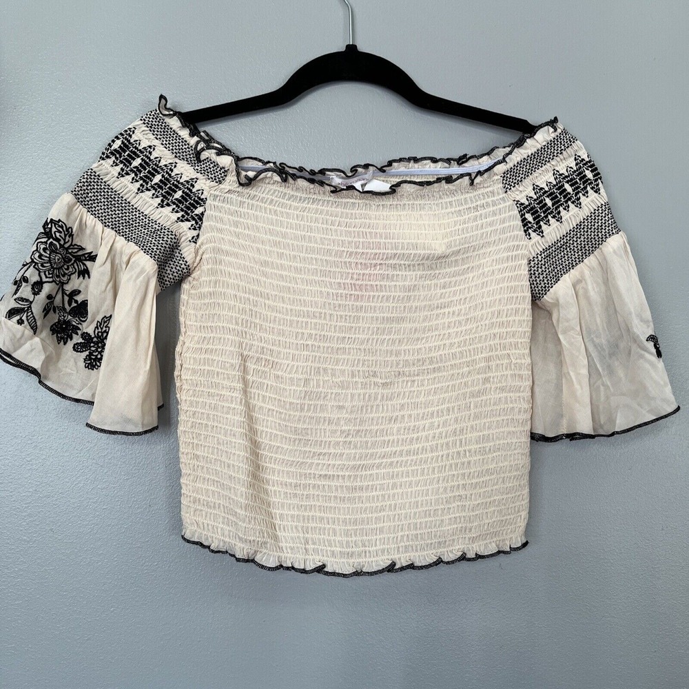 Xhilaration Women's‎ Stretch Top Blouse Off-The-Shoulder Crop Size XS NEW